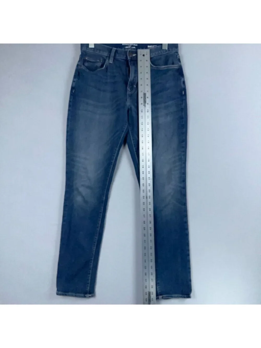 Banana Republic Travel Jeans Men Size 30x32 Athletic Fit Skinny Mid Rise Blue